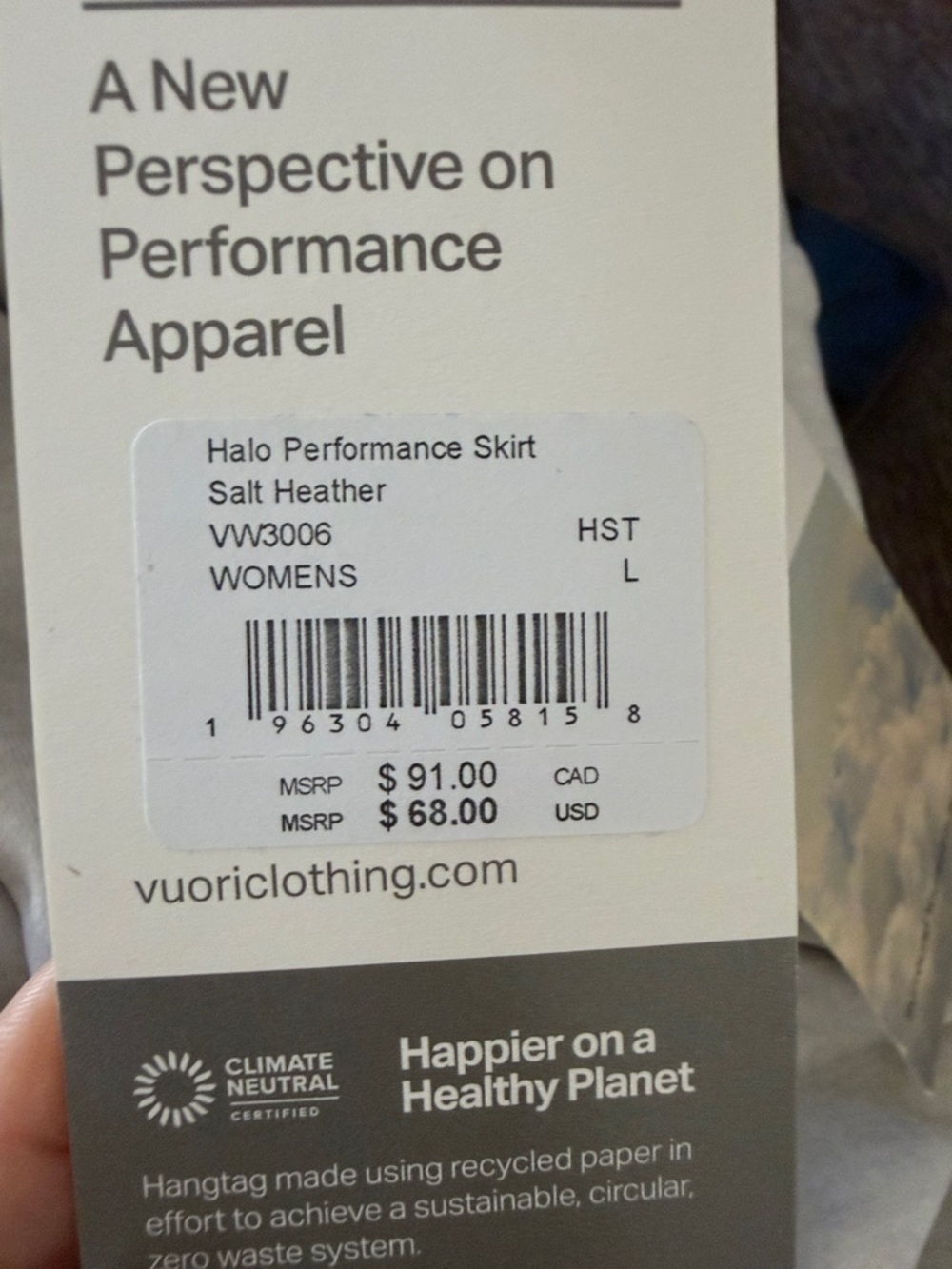 Vuori Light Gray Skort with Built-In Shorts - Picture 4 of 6